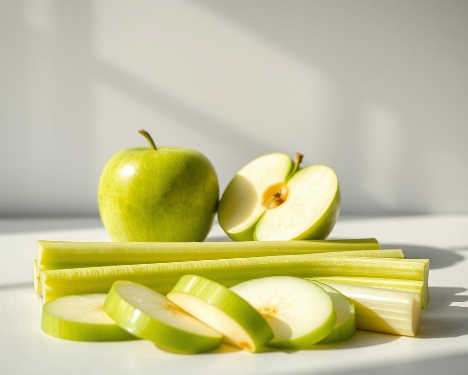 dieta equilibrada con apio y manzana verde